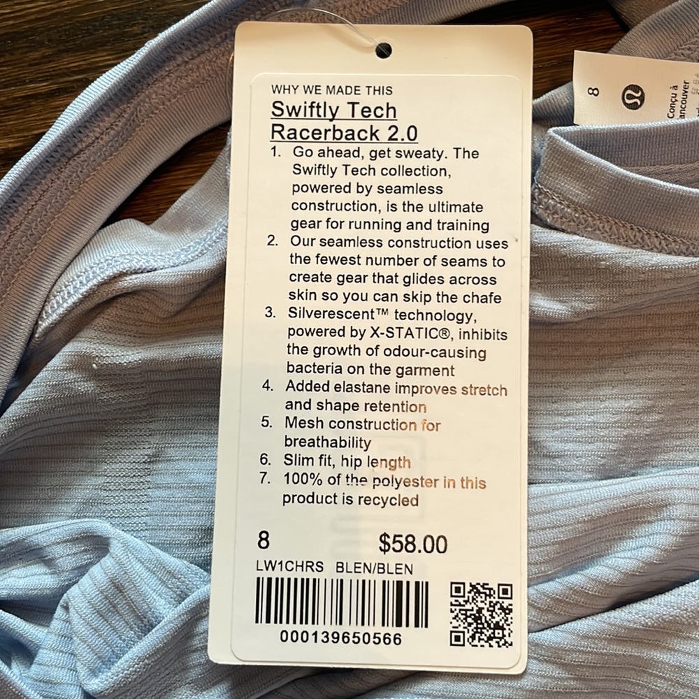 Lululemon Swiftly Tech Racerback 2.0, Size 8 - Picture 3 of 4